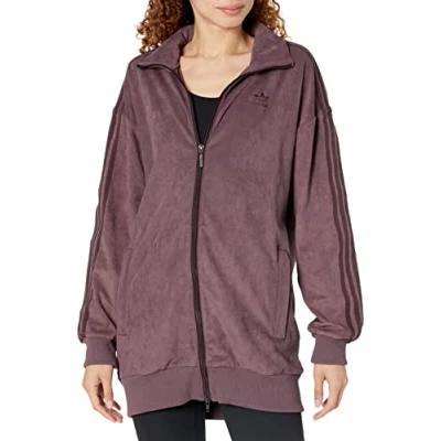 Image of adidas Originals Women&#039;s Suede Track Top, Shadow Maroon, Large