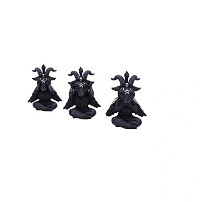 Image of Nemesis Now Cult Cuties Three Wise Baphoboo 13.4cm, Resin, Black, Figures, Baby Baphomet Figurines, Collectibles, Cast in the Finest Expertly Hand Painted