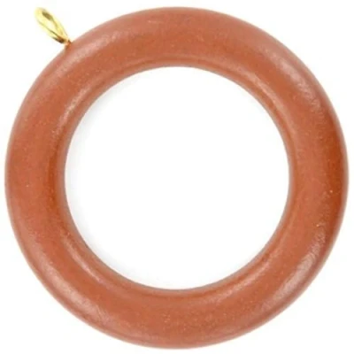 Image of Merriway BH05959 (10 Pcs) Wooden Curtain Drapery Pole Rod Rings with Screw Eye, Inner Diameter 45 mm (1.3/4 Inch) Outer 70 (2.3/4 Inch), Dark Brown Pack of 10 Pieces