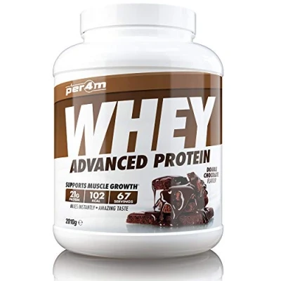 Image of Per4m Protein Whey Powder 67 Servings of High Shake with Amino Acids for Optimal Nutrition When Training Low Sugar Gym Supplements (Double Chocolate, 2010g)