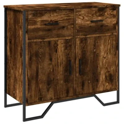 Image of vidaXL Sideboard smoked oak 79.5x35.5x74.5cm Engineered wood