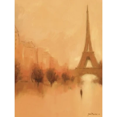 Image of Jon Barker Stranger in Paris Canvas, Multi Colour, 60 x 80 cm