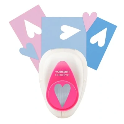 Image of Vaessen Creative Craft Paper Punch Heart 0,9 x 1,6 cm Circle Cutter for Crafting and Card Making