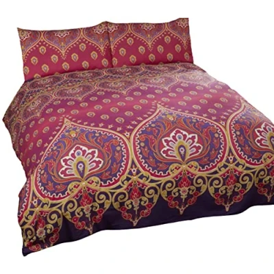 Image of Rapport Asha Duvet Set, Single Ruby, Red