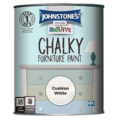 Image of Johnstone&#039;s 386500 Revive Chalky Furniture Paint, Cushion White, 750 ml (Pack of 1)