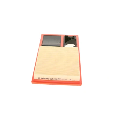 Image of 036129620J Air Filter BOSCH F 026 400 035 42mm 191mm 376,5mm Insert VOLKSWAGEN: Golf 5, Polo V Hatchback, IV Hatchback