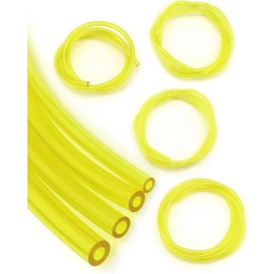 Image of QWORK® 4 Pieces Universal Fuel Line, Petrol Line Hose Tube,2 x 3.5mm, 2.5 5mm, 3 6mm for Chainsaws, Blowers, Pressure Washers,1.5m