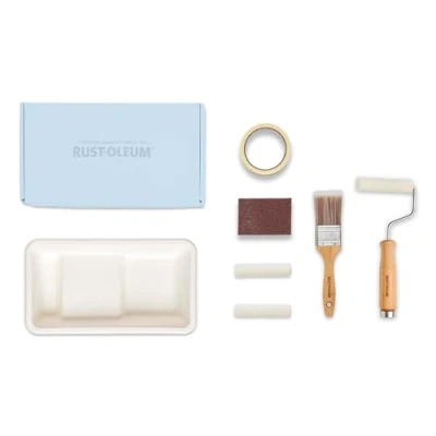 Image of Rust Oleum Ready to Roll Eco Paint Kit (Small) Kitchen Cupboard Matt Soft Blues