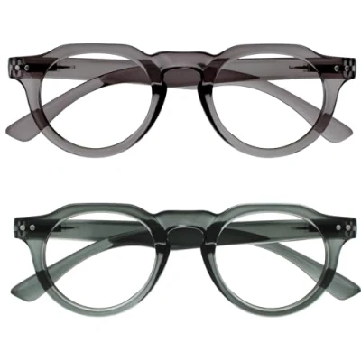 Image of OPULIZE RIO Blue Light Blocking Glasses 2 Pack Flat Top Frame Green, Grey Mens Womens Spring Hinges BB53 67