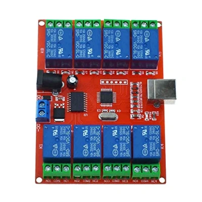 Image of 1/2/4/8 Channel 10A PC USB Control Switch Relay Module Free Drive Programmable Computer Driver Intelligent Controller (24V 8 Channel)