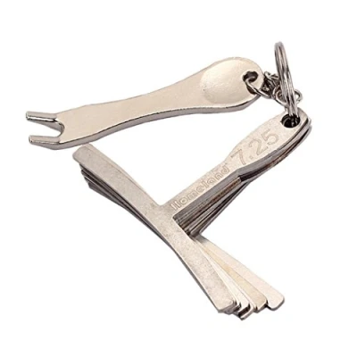 Image of Alnicov 9Pcs Guitar Understring Radius Gauge with Pin Puller Set Luthier Setup Tools for Bass Fretboard Measurements and Bridge Saddles Adjustments
