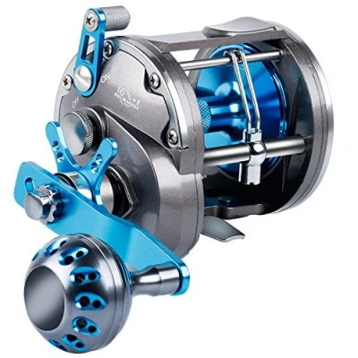 Image of Sougayilang Trolling Reel Saltwater Level Wind Reels, Drag Reels Boat Fishing Ocean for Sea Bass Grouper Salmon