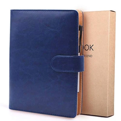 Image of BESTOO Notebook A5 Leather Lined Refillable Notepad Travel Dairy 200 Thick Pages,Gift for Men and Women