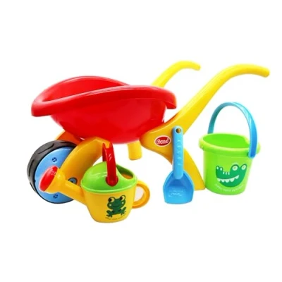 Image of Gowi Toys Design Wheelbarrow Set with Bucket, Spade and Watering Can, Sand