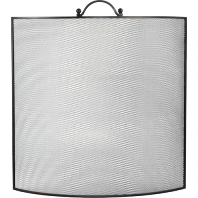 Image of Black Pavise Single Screen Fireplace Fire Guard Spark Protection