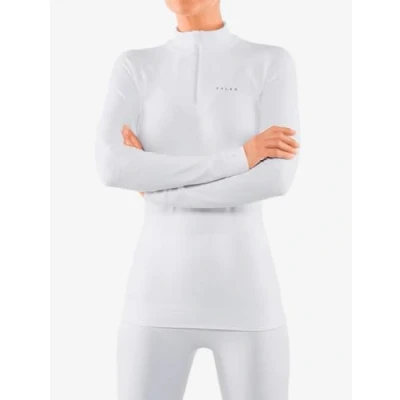 Image of FALKE Women&#039;s Maximum Warm High Zip Neck W L/S SH Functional Yarn Quick Dry 1 Piece Base Layer Top, White (White 2860), S