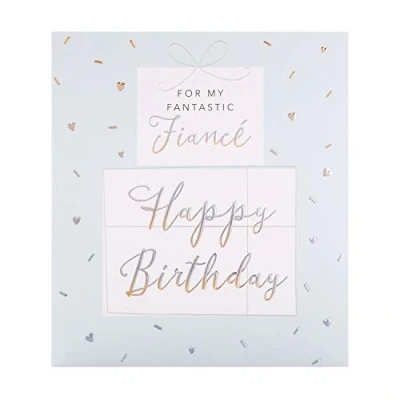 Image of Hallmark Birthday Card for Fiancé Contemporary Embossed Text Design