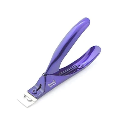 Image of Beauty Plus Acrylic False Nail Clipper Stainless Steel Tip Cutter Trimmer Fake Clippers for (Purple)