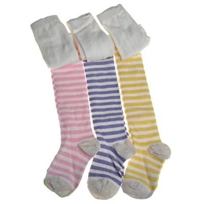 Image of WB SOCKS 3 pairs of Striped Girls Tights Cotton Variety sizes