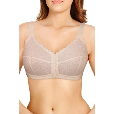 Image of Berlei Classic Soft Cup Front Fastening Lace Bra (46DD, Nude)