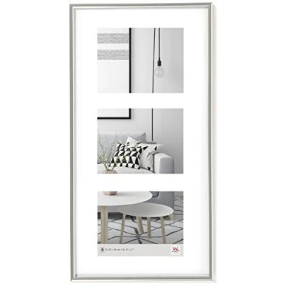Image of walther Design Picture Frame White 3x 13x18 cm Gallery with PassepArtout, Galeria Plastic KW338S