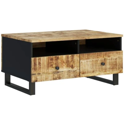 Image of vidaXL Coffee Table 80x54x40 cm Solid Wood Mango&amp;Engineered