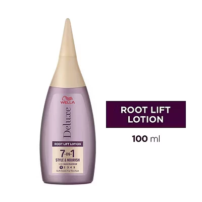 Image of Wella Deluxe Root Lift Lotion Instant Volume Boost Soothes the Scalp With Niacinamide Soft Hold For Fine Hair 7 in 1 Style &amp; Nourish, 100ml