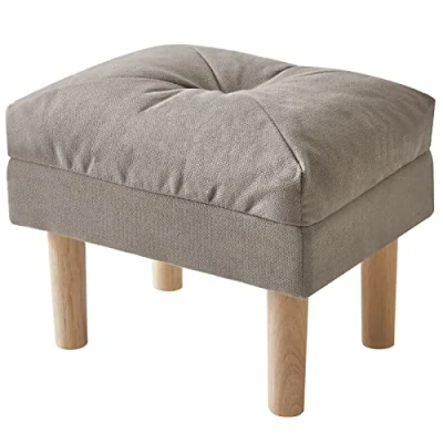 Image of YMYNY Foot Stool, Ottoman Small, Chair with Sponge Padded Seat, Footrest, Shoes Changing Wooden Stool for Living Room, Bedroom, Entryway, 40x29x32CM, Grey HBD023G