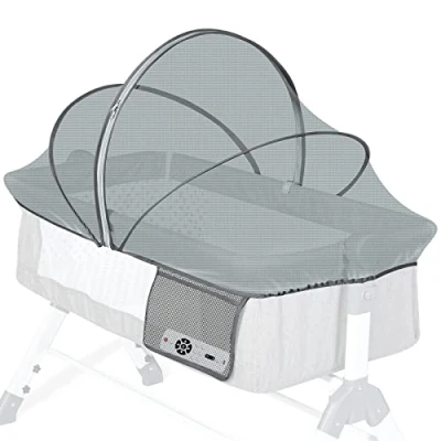 Image of Orzbow Large Mosquito Net for Travel Cot, Dark Grey, With Side Bag (Circumference 130&#039;&#039;)