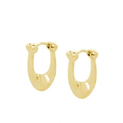 Image of Coach Gold Chunky C Huggie Earrings