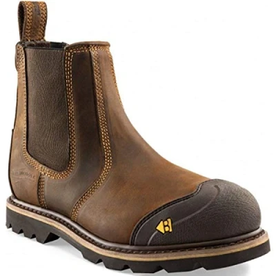 Image of Buckler Buckbootz Dark Brown Goodyear Welted Safety Dealer Boots (Brown, UK Footwear Size System, Adult, Men, Numeric, Medium, 11)