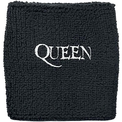 Image of Queen Logo Wristband Unisex Sweatband Black, 80% Baumwolle, 12% Elasthan, 8% Polyester,