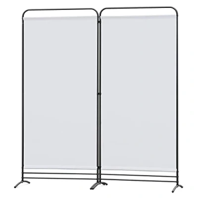 Image of Angel Living Paravent 2 Panels Foldable Room Divider Freestanding Screening Wall Partition for Offices, Balcony, Bedroom, Outdoor Garden 162x180cm Natural