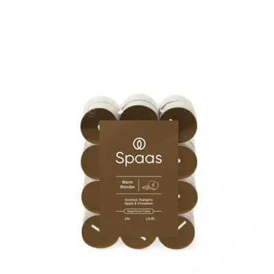Image of Spaas Scented Tealights flatpack x24 4.5h, Warm Wonder, Brown
