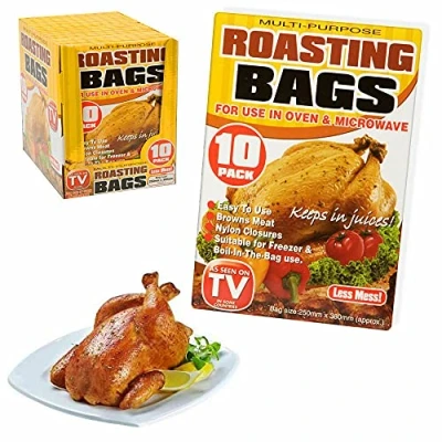 Image of Pack of 10 Large Roasting Bags Oven &amp; Microwave Use