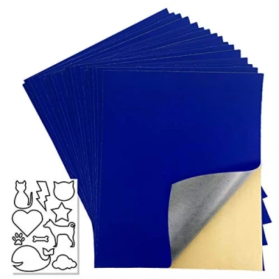 Image of 20 Pcs Self Adhesive Velvet Flock Sheet,Self Flocked Fabric for Jewelry Box, Flocking Liner (Jewelry Blue)