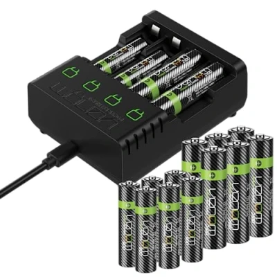 Image of Venom Rechargeable Battery Charging Dock plus 8 x AA 2100mAh and AAA 800mAh Batteries