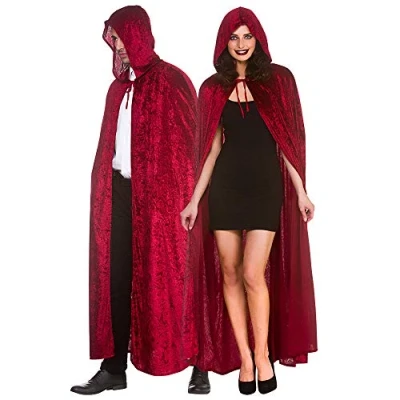 Image of Wicked Costumes Adult Unisex Deep Red Deluxe Velvet Hooded Cape