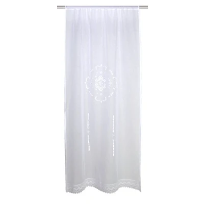 Image of Home Fashion Door Hanging Linen Structure Embroidered Fabric White 180 x 60 cm