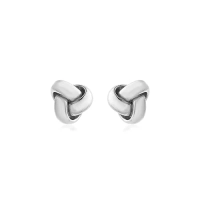 Image of Carissima Gold Women&#039;s 18 ct White 7 mm Triple Knot Stud Earrings