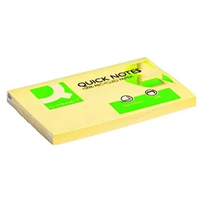 Image of Q Connect Recycled Quick Notes 76 x 127mm Yellow (Pack of 12) KF05610