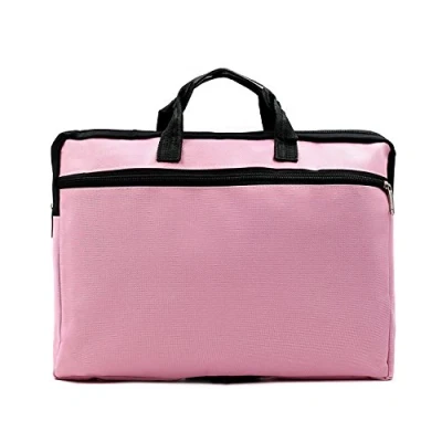 Image of A4 Canvas File Document Bag Organizer Case Handle Messenger Briefcase Bags Zipper For Men Women Pink