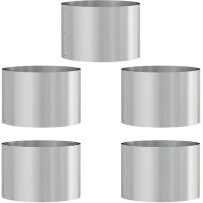 Image of vidaXL Grey metal Pot Set Galvanised Medium Durable