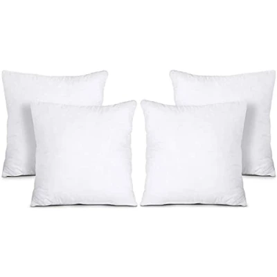 Image of Anti Allergy 100% Pure Polyester Fillers Cushion Pads for Back Support, Hollow fiber Square Filling Stuffer Cotton Blend Cover Inner, (Pack Of 4 Cushions, 20&quot; x (50x50cm))