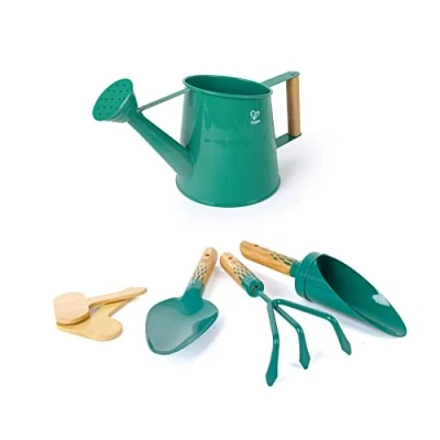 Image of Hape E5584 Gardening Tool Set, Green, Natural