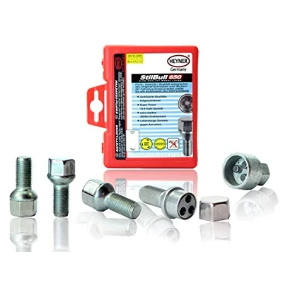 Image of Heyner Germany StillBull Locking Wheel Nuts Fits Audi A3 M14x1.5 Set 4 Locks Alloys Antitheft Protection Bolts ZA