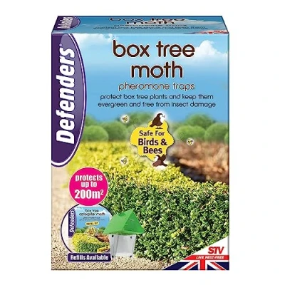 Image of Defenders Box Tree Moth Pheromone Trap Refillable and Re usable Protect Plants Keep them Evergreen Free from Insect Damage