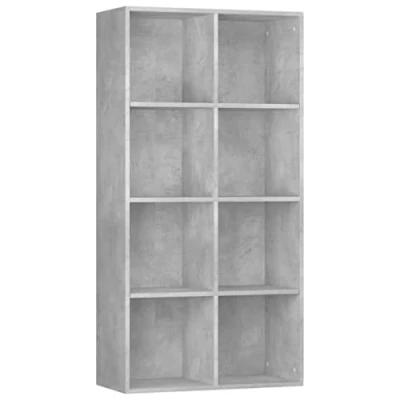 Image of vidaXL Book Cabinet/Sideboard Bookshelf Stand Rack Highboard Office File Cabinet Lowboard Bookcase and Standing Shelf Concrete Grey Chipboard
