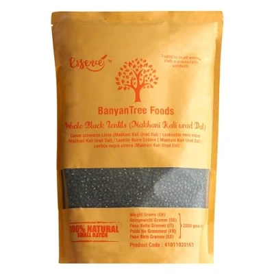 Image of BanyanTree Foods Pure Black Lentil (Makhani Urad Dal), 2kg All Natural, Indian Origin Unpolished