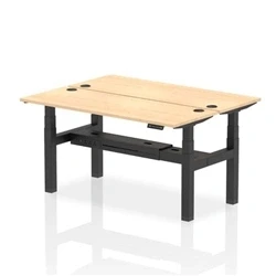 Image of Air B2B 1600x600mm Height Adjustable 2P Bench Desk CP Maple/Black
